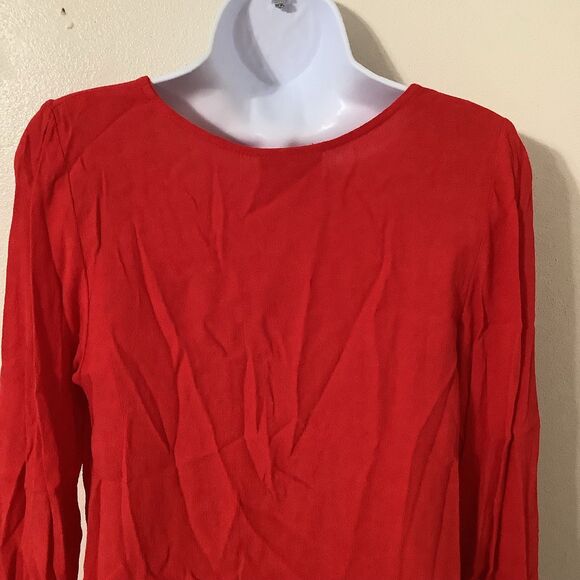 Lucy Love Red Bohemian Hippie Festival Sexy Renaissance Faire Peasant Blouse S - Picture 5 of 9